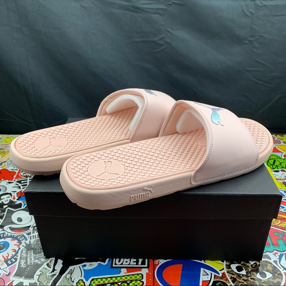 Puma Cool Cat Iridescent Logo Women’s Slides - Picture 2 of 9